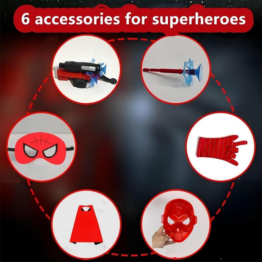 spider toys for boys 4-6 superhero capes for kids and Mask web shooter | Superhero Toy Shooter - Compatible with