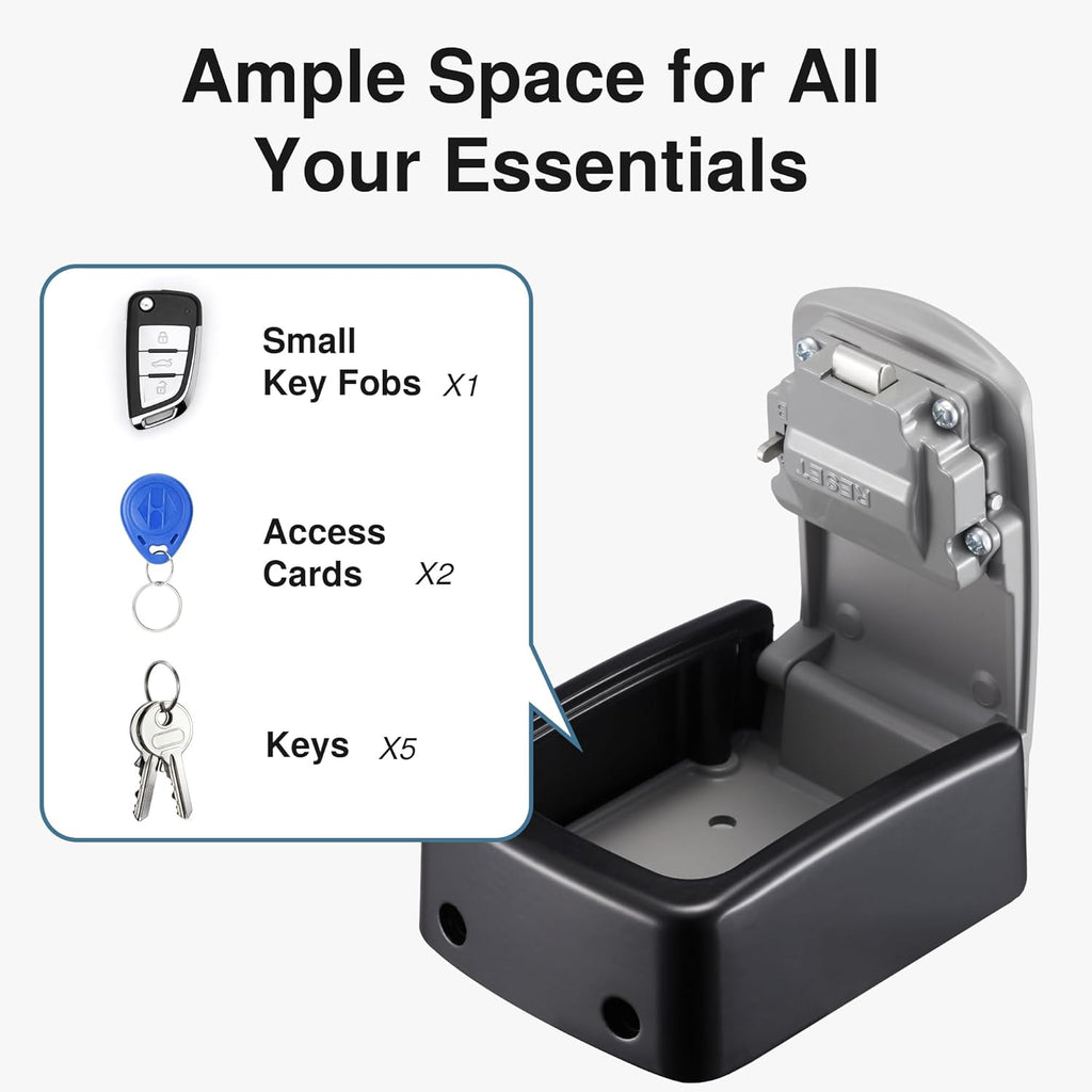 Key Lock Box, Lockbox for Keys Outdoor Combination Security Lockbox Outside Portable Storage Safe Box for Realtor and