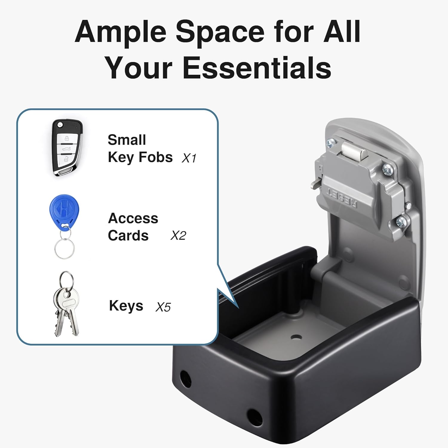 Key Lock Box, Lockbox for Keys Outdoor Combination Security Lockbox Outside Portable Storage Safe Box for Realtor and