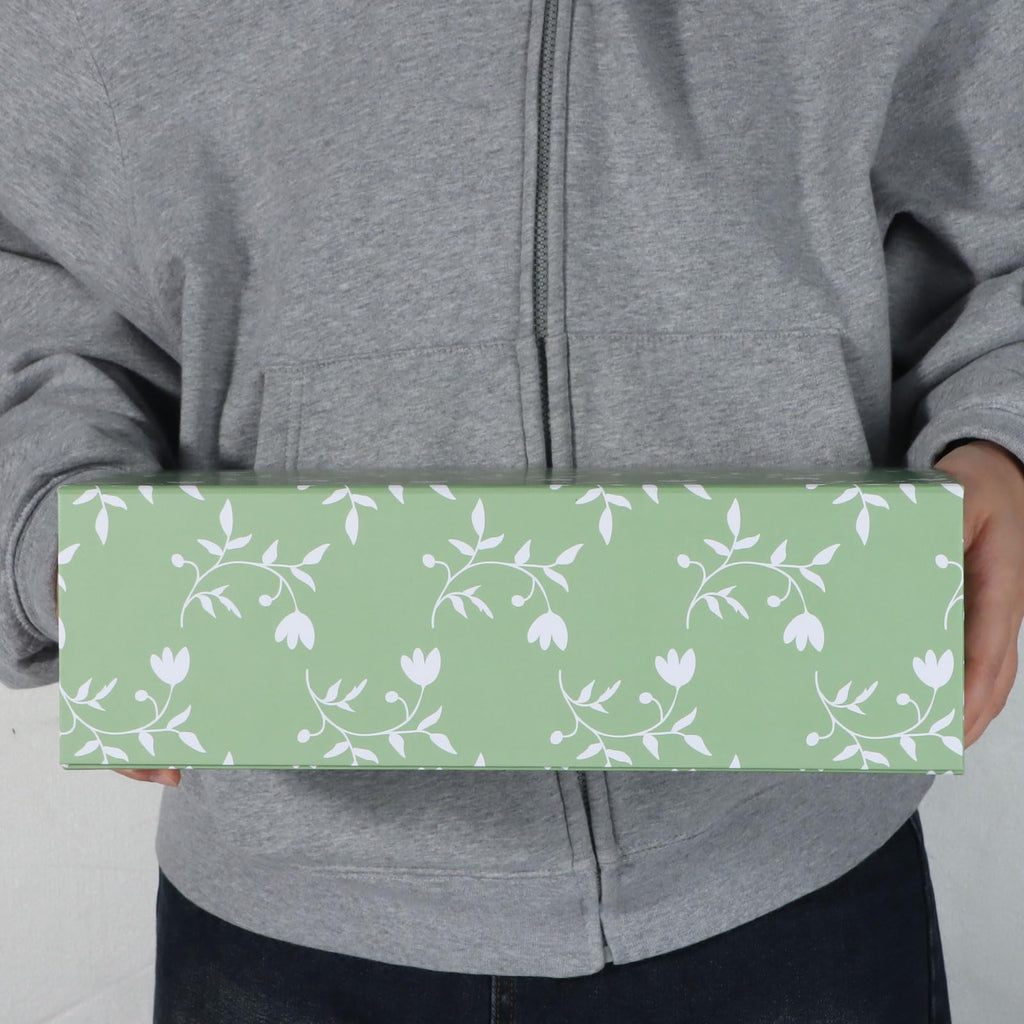 Green Leaves Gift Box with Magnetic Lids 3 Pack