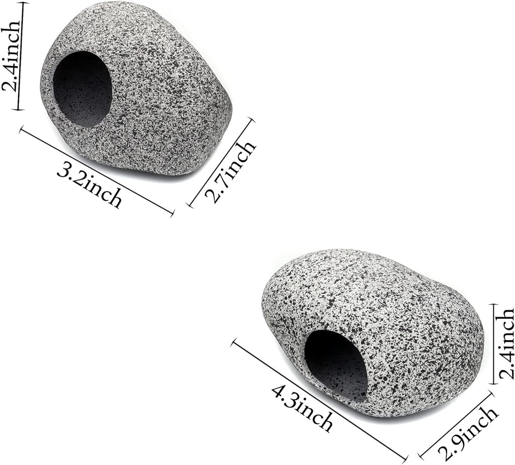 Aquarium Decorations Rock,Stackable Fish Tank Decor Cave, Ceramic Shelters | Shrimp Habitat, Breeding Tube, Hiding
