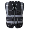 High Visibility Safety Vest - Multi Pockets Reflective Mesh Breathable Workwear, ANSI/ISEA Standards (2X-3X, Black Mesh)