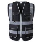 High Visibility Safety Vest - Multi Pockets Reflective Mesh Breathable Workwear, ANSI/ISEA Standards (2X-3X, Black Mesh)