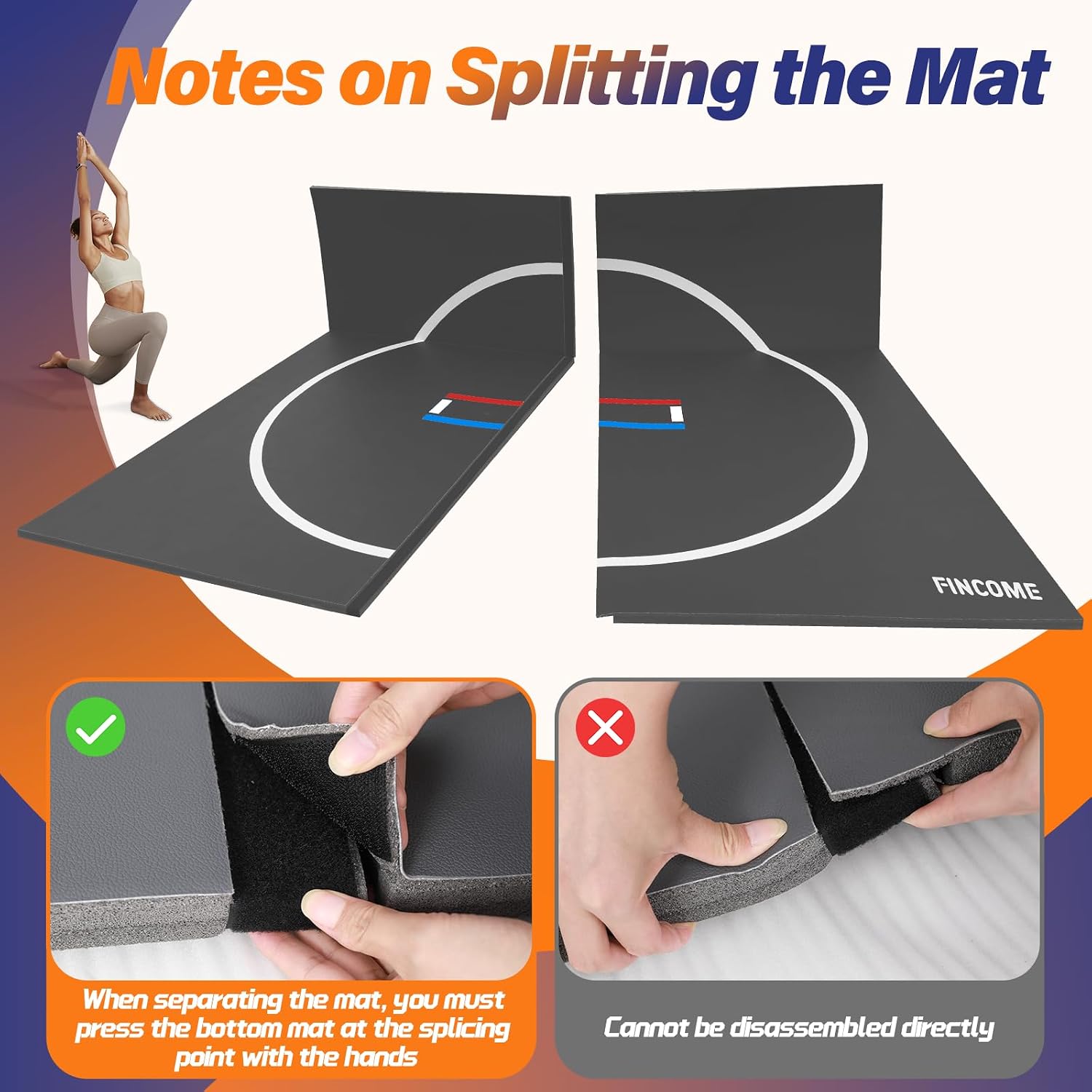 Wrestling Mat 1.2”Thick Jiu Jitsu Mat XPE Foam for BJJ MMA Training | 3-Layer Protective System, Durable Surface