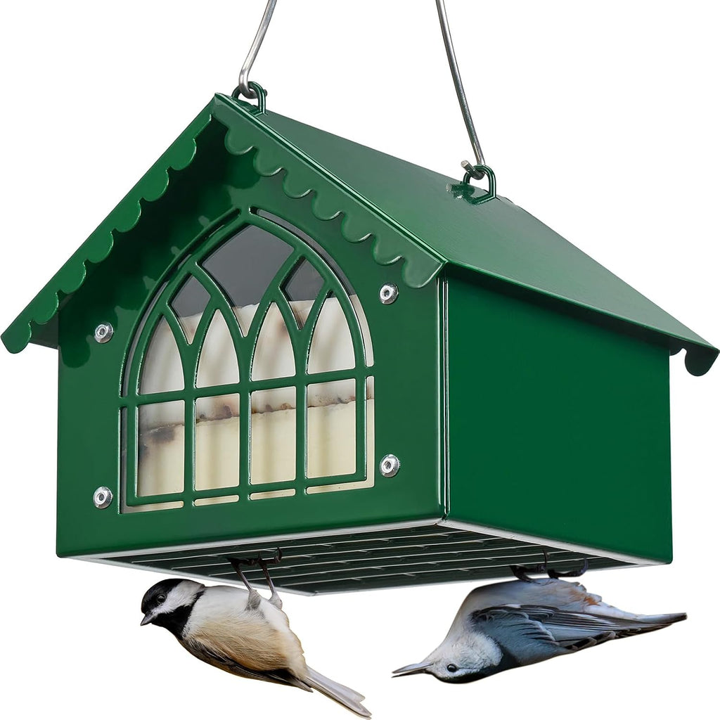 Metal Upside Down Double Suet Bird Feeder