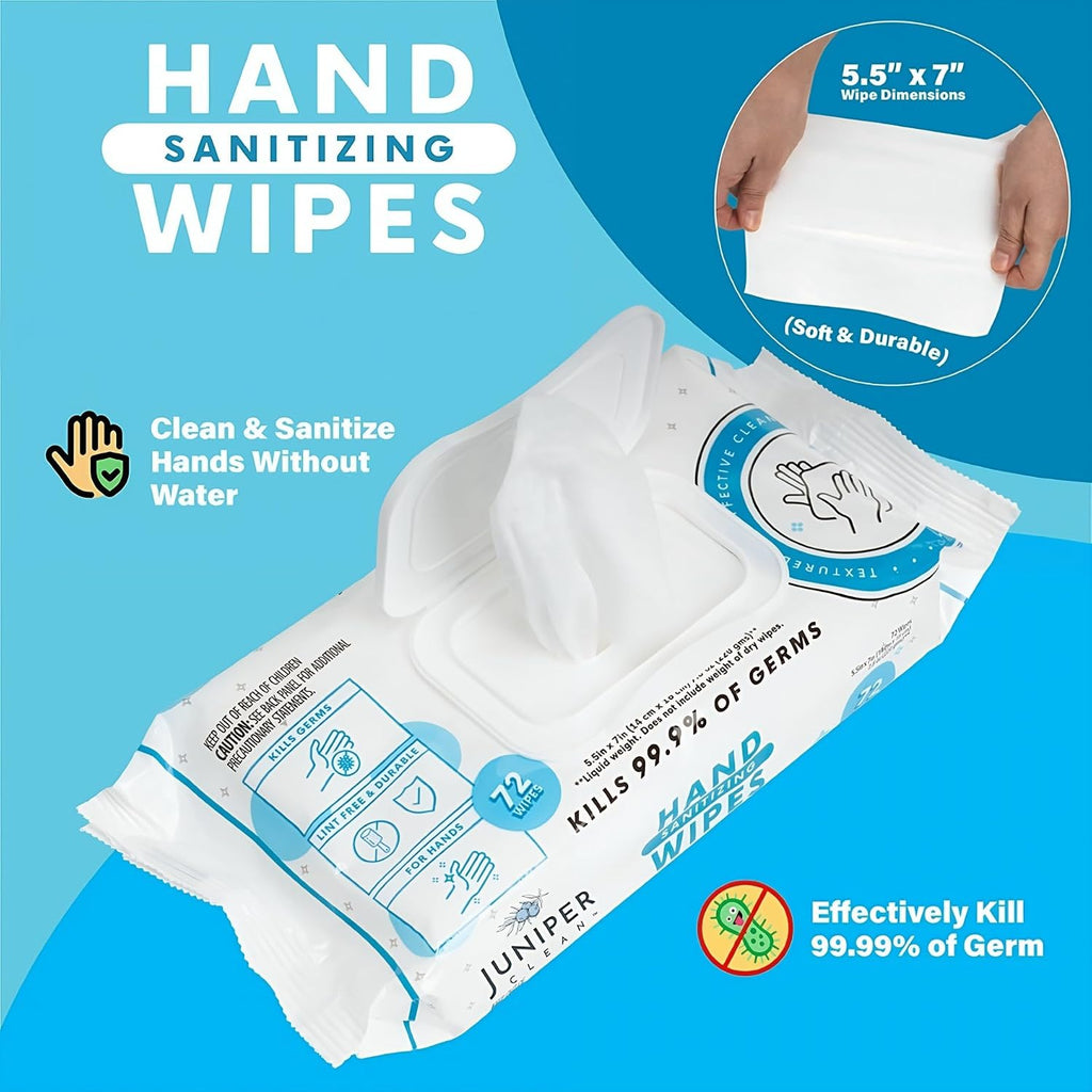 3 Pack Hand Sanitizing Wipes, 216 Count Disposable Hand Sanitizer Wipes, Fresh Scent, Lint Free & Durable