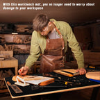47.2" x17.3" Workbench Mat,Black PU Leather Work Bench Mat Top,DIY Worktable Mat Workbench Cover for Protects Work