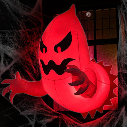 Halloween Decorations Outdoor Ghost Inflatables Broke Out from Window | [ Fire Flame Lights ] 3.5 Ft Halloween