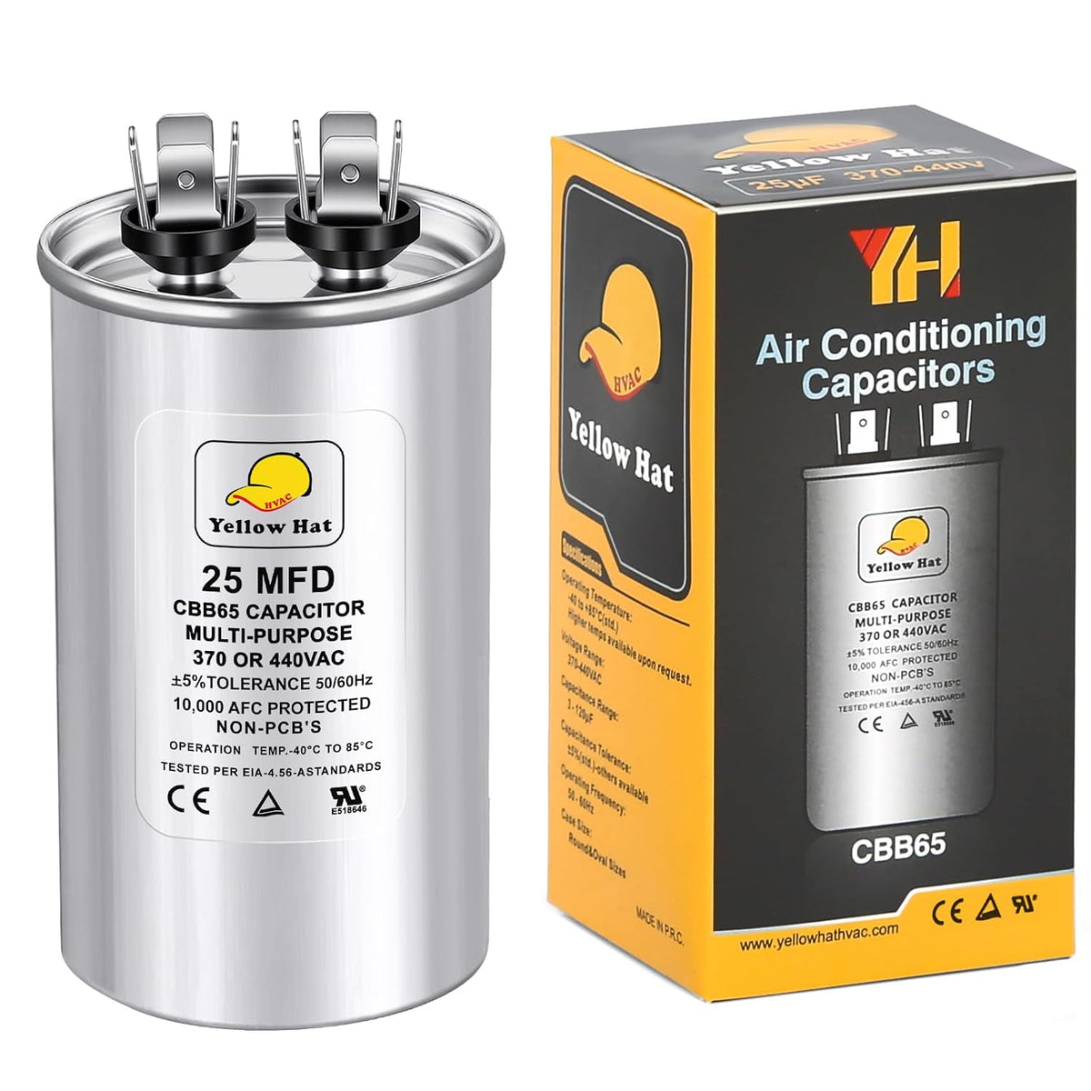 25 uF 25 MFD ±5% 370V/440V CBB65 Run Round Capacitor for AC