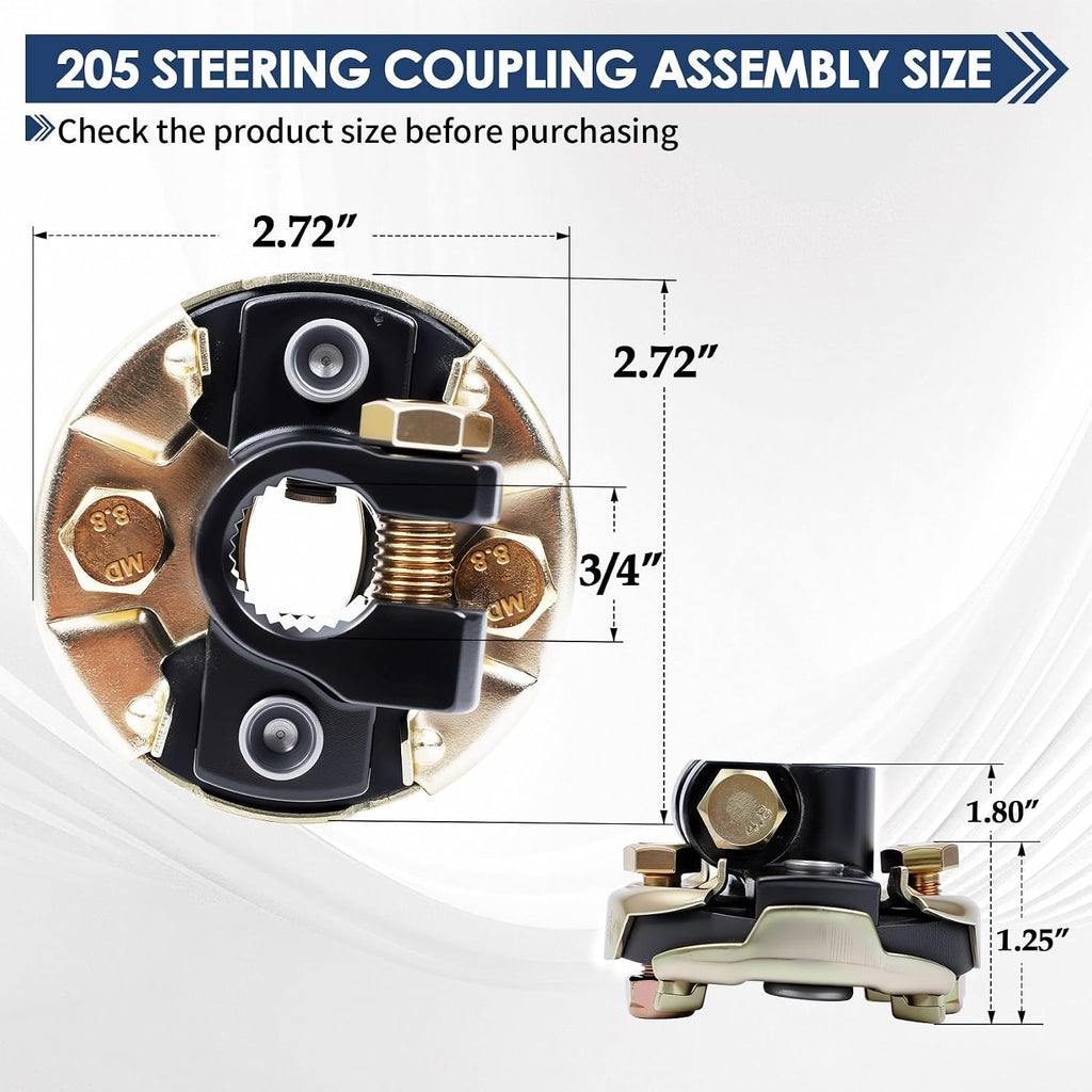 205 Steering Coupling Adaptation 3/4" 26 Spline Lnput Shaft with 2-3/4" OD