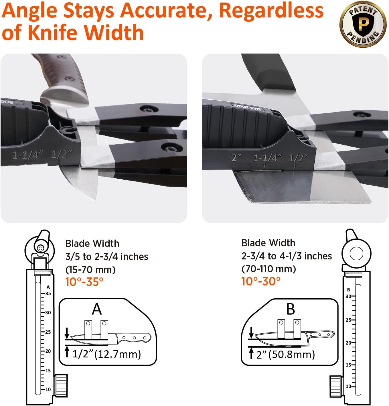 202H Precision Knife Sharpening System, Adjustable Angle 10–35° | Knife Sharpener Kit, 7 Abrasive Plates (Diamond
