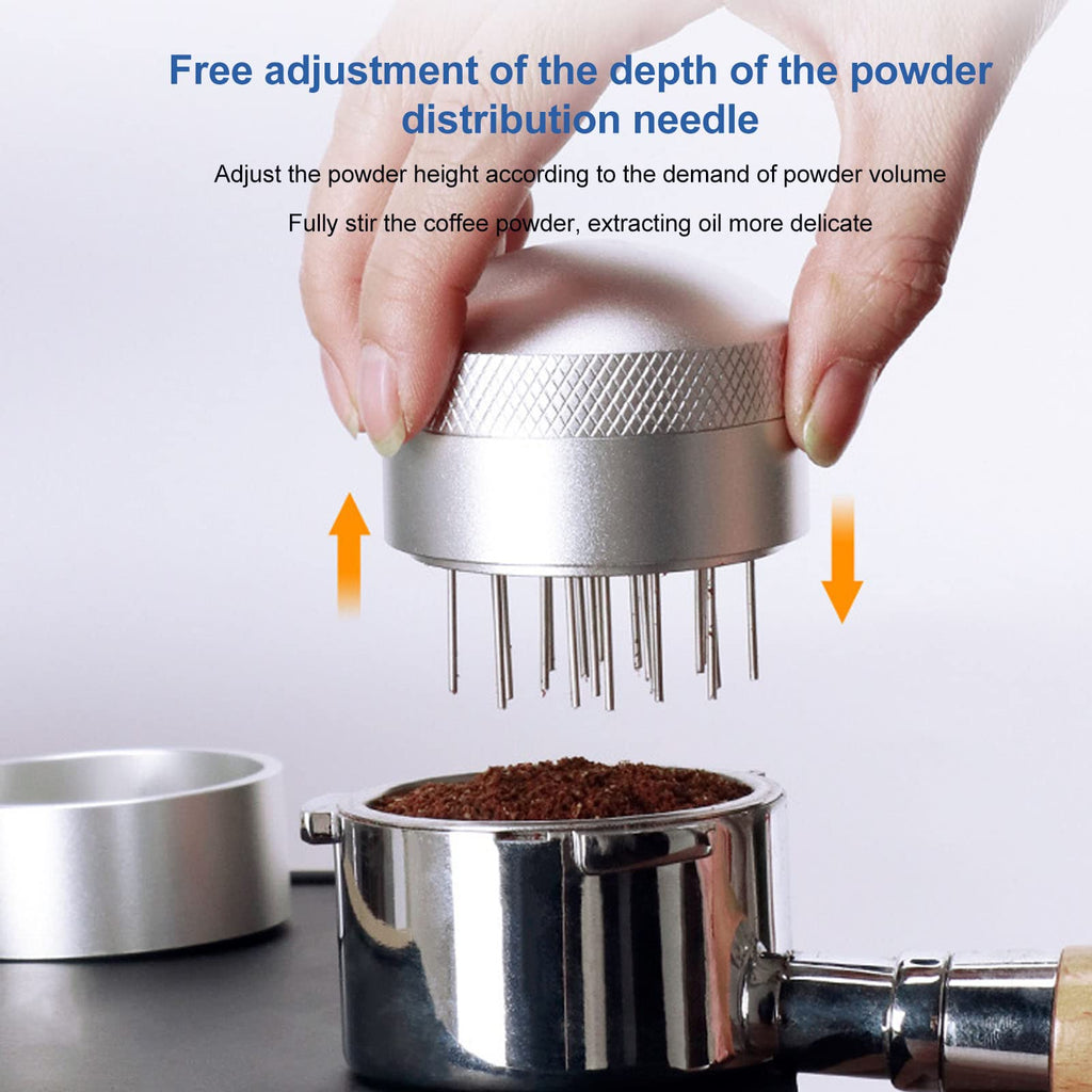 Espressoes Distribution Tool, Coffee Needle Distributor With Base Hand Coffee Stirrer for Home Office Coffee Lovers Gift (51mm)