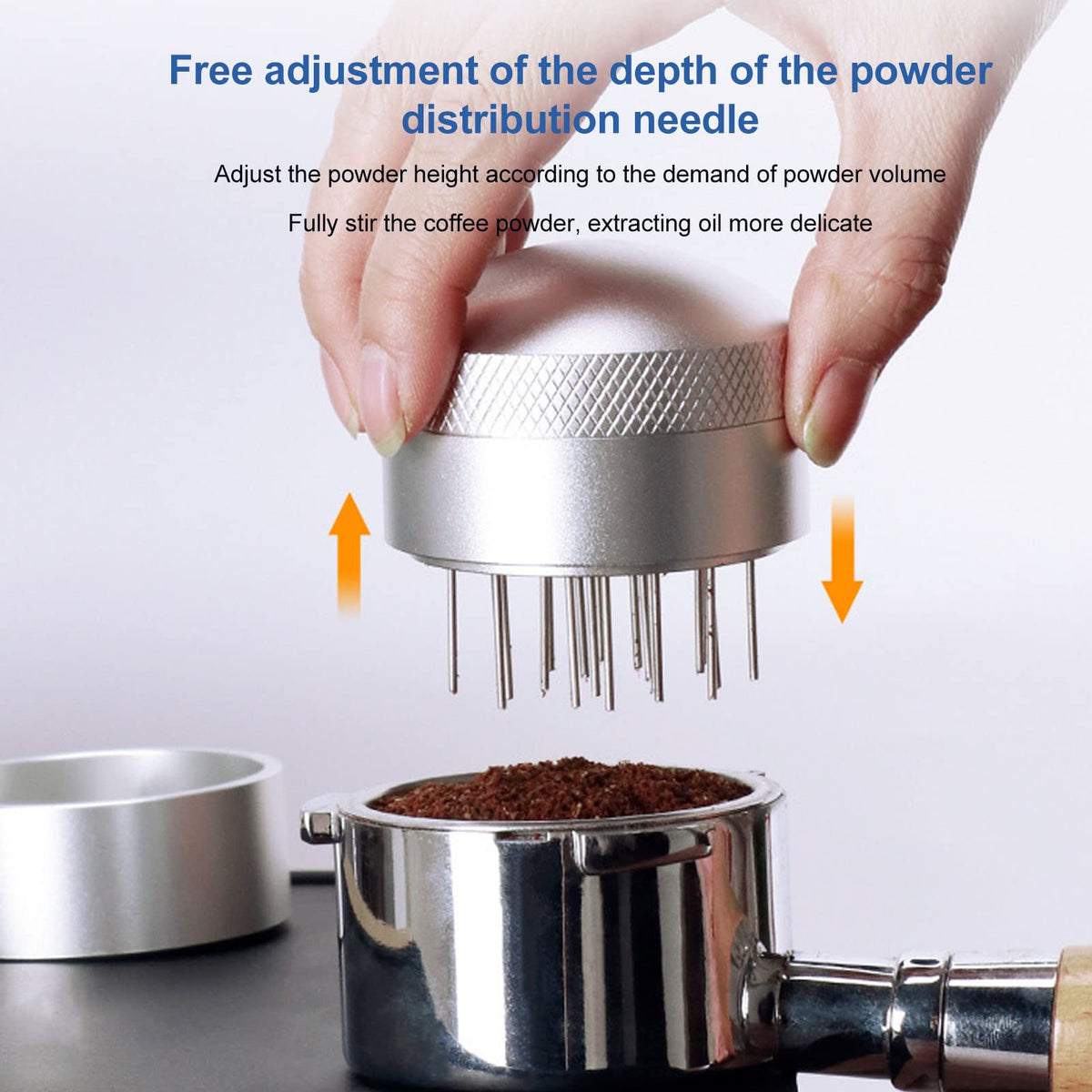 Espressoes Distribution Tool, Coffee Needle Distributor With Base Hand Coffee Stirrer for Home Office Coffee Lovers Gift (51mm)