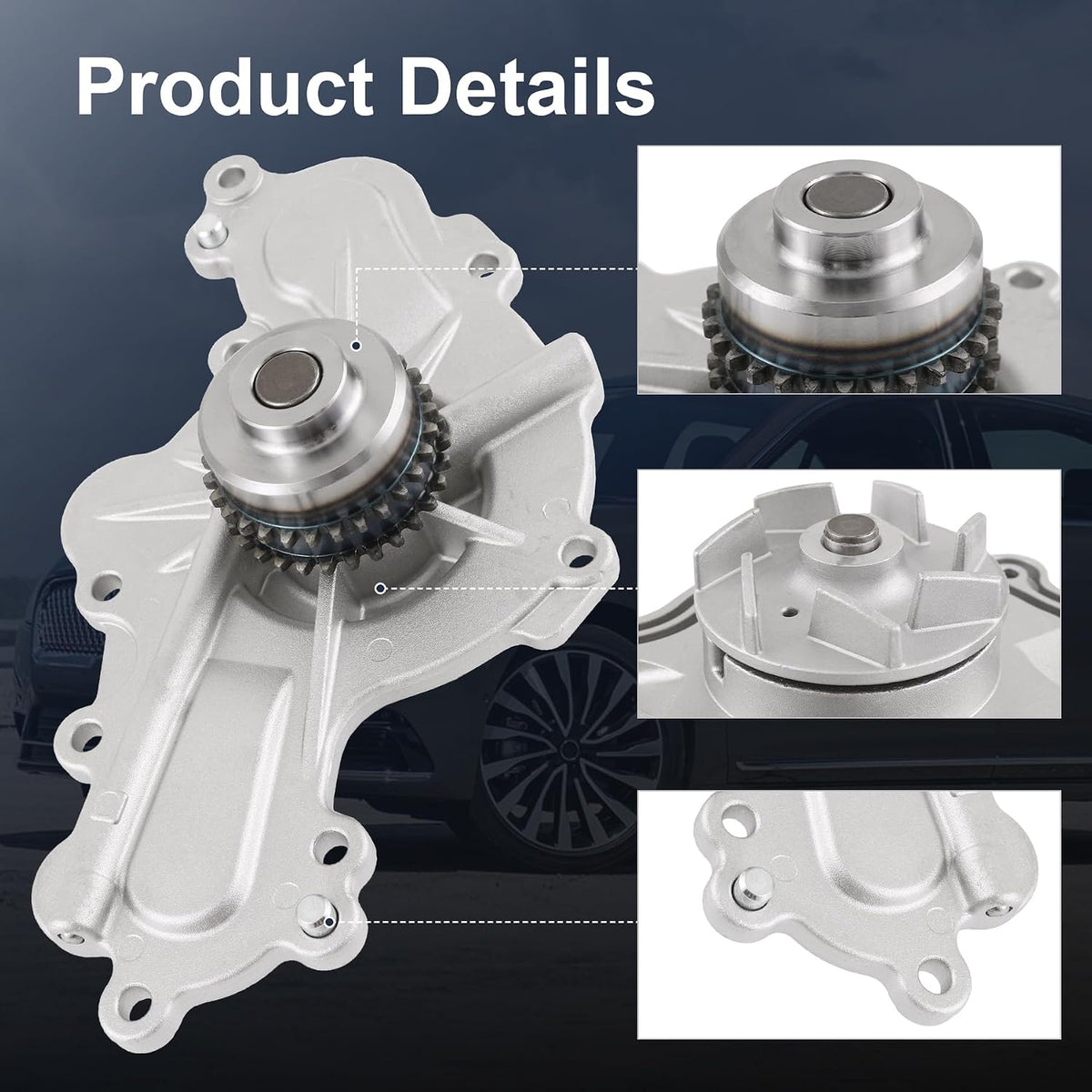 Water Pump Compatible with Lincoln MKX 2011-2018 Explorer Edge Flex Fusion