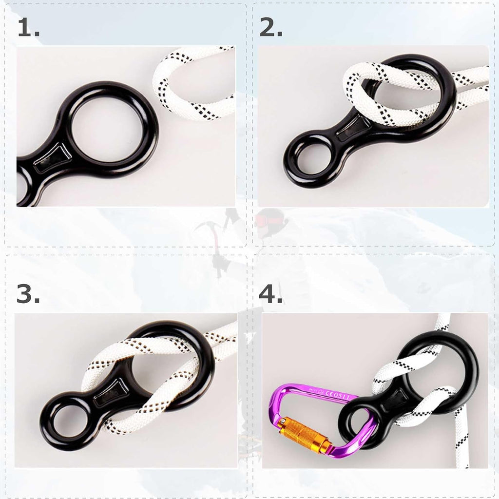 35kN Climbing Rescue Figure 8 Descender Rigging Plate Heavy Duty & Large & High Strength Rappel Device Equipment for
