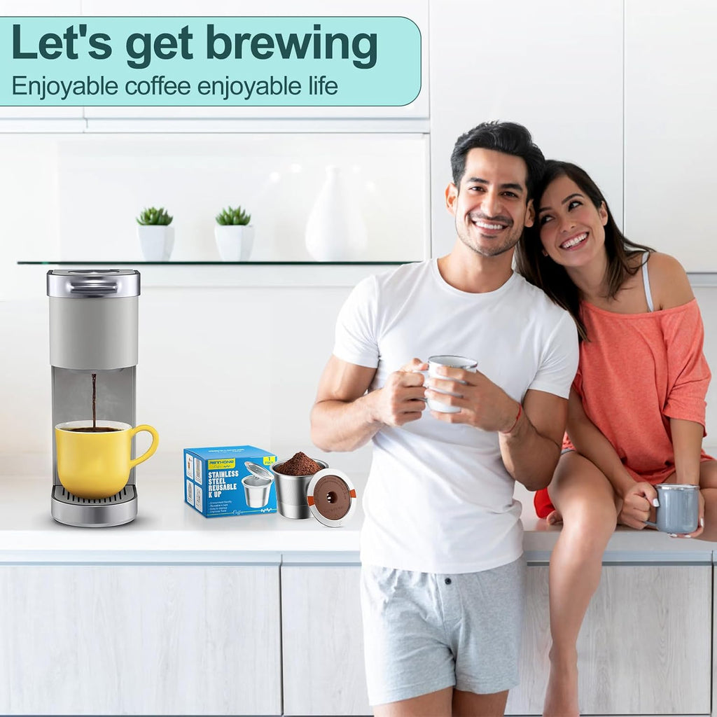 K Cup Reusable Coffee Pods, Stainless Steel Reusable K Cups Compatible with Keurig 1.0 & 2.0 Coffee Machines Brewers