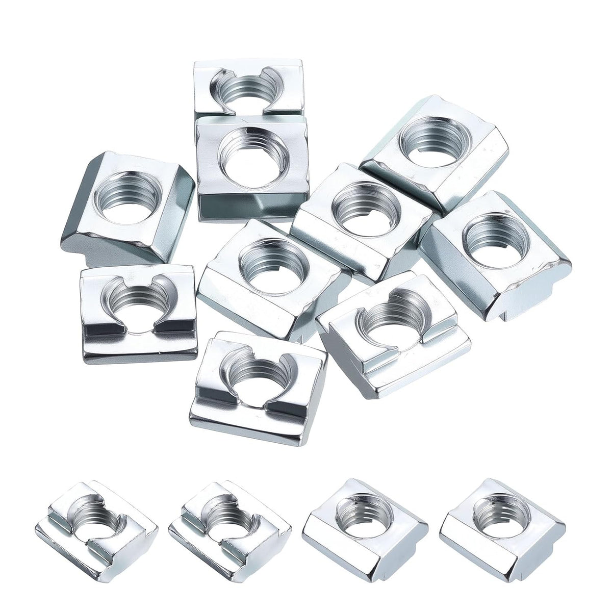 10Pcs Sliding t Nuts M10-1.5 4545 Series Hammer Nuts Blue White