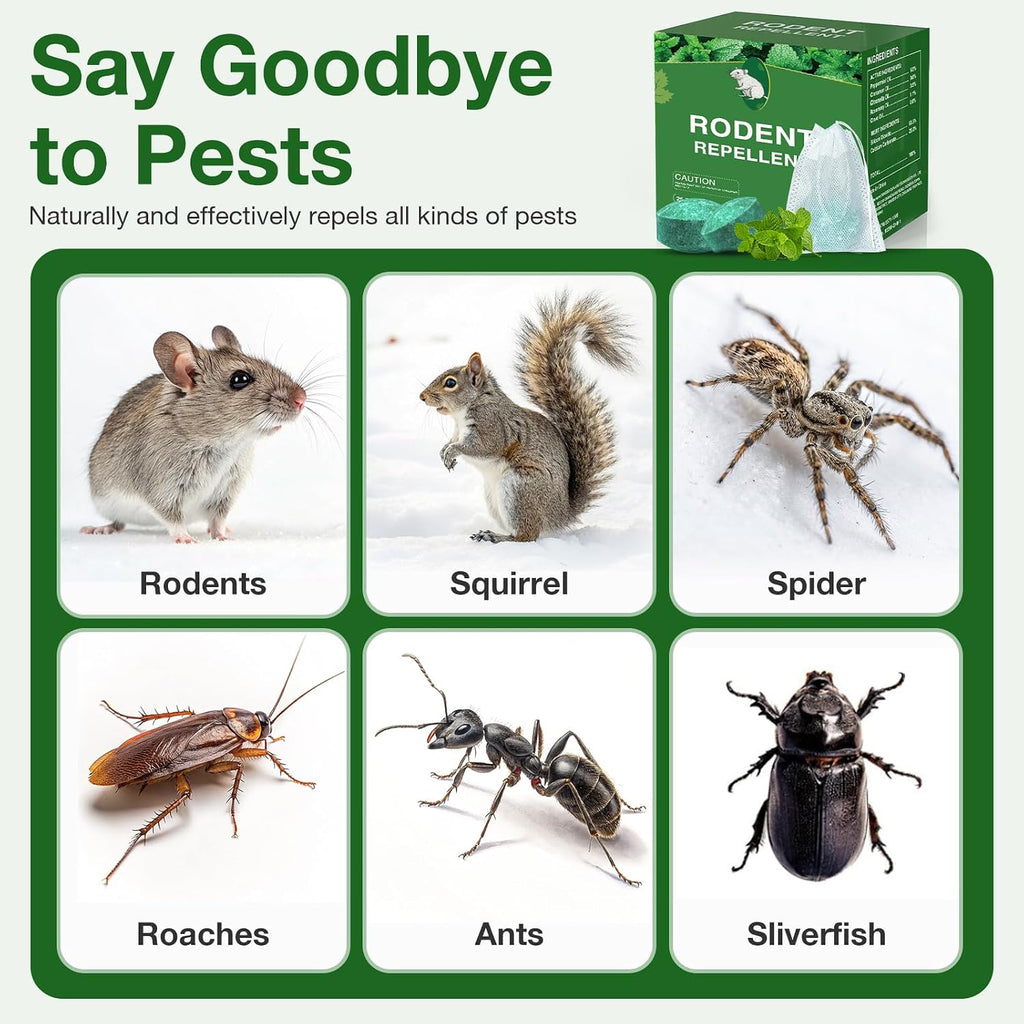 Mouse Rodent Repellent, 25 Pack Peppermint Oil Mouse Traps