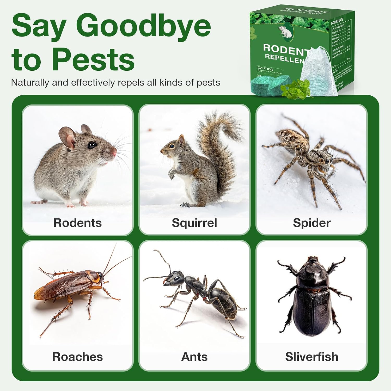 Mouse Rodent Repellent, 25 Pack Peppermint Oil Mouse Traps