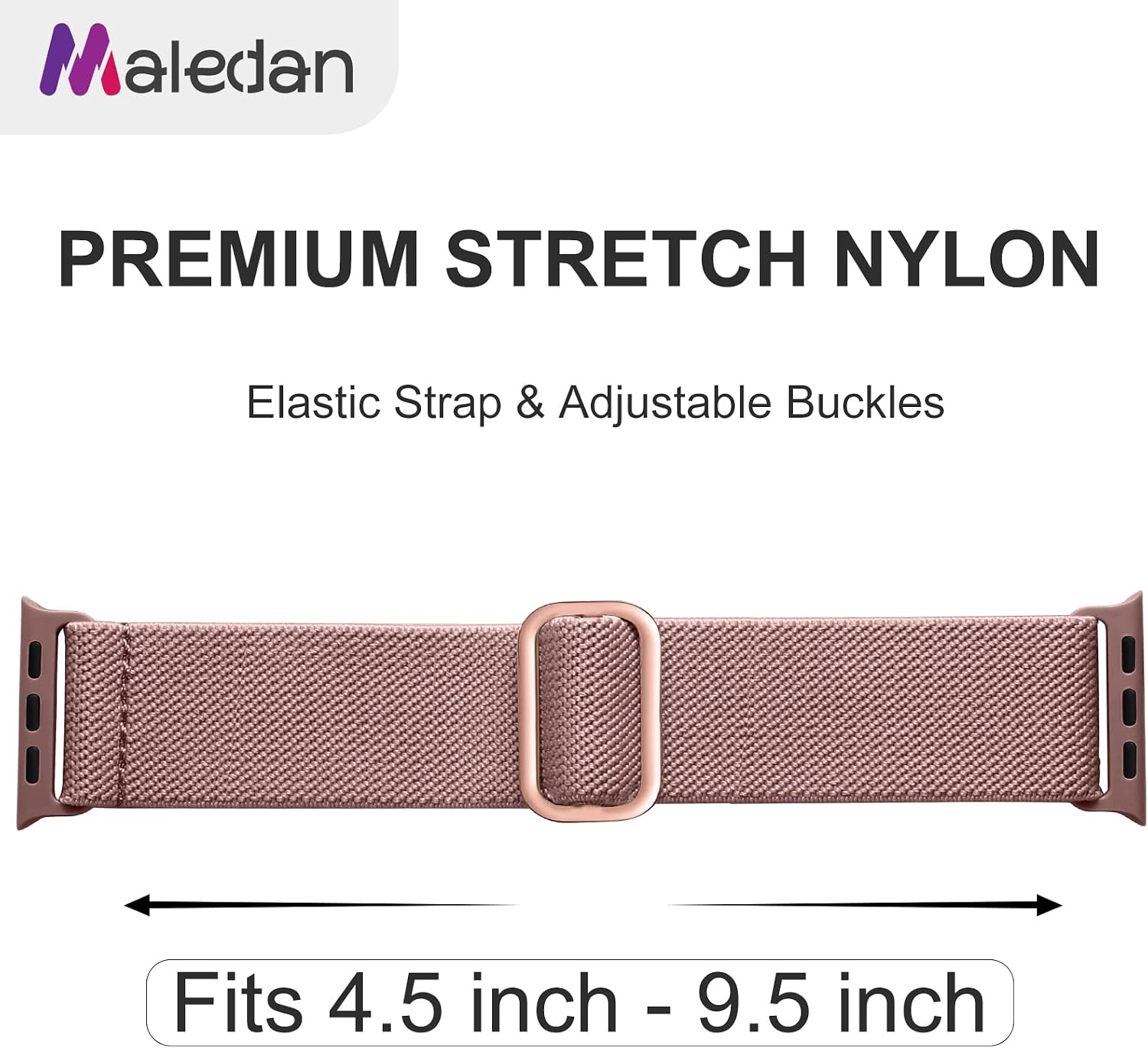 Stretchy Nylon Solo Loop Compatible with Apple Watch Bands 38/40/41/42mm for Women & Men, Adjustable Sport Elastic