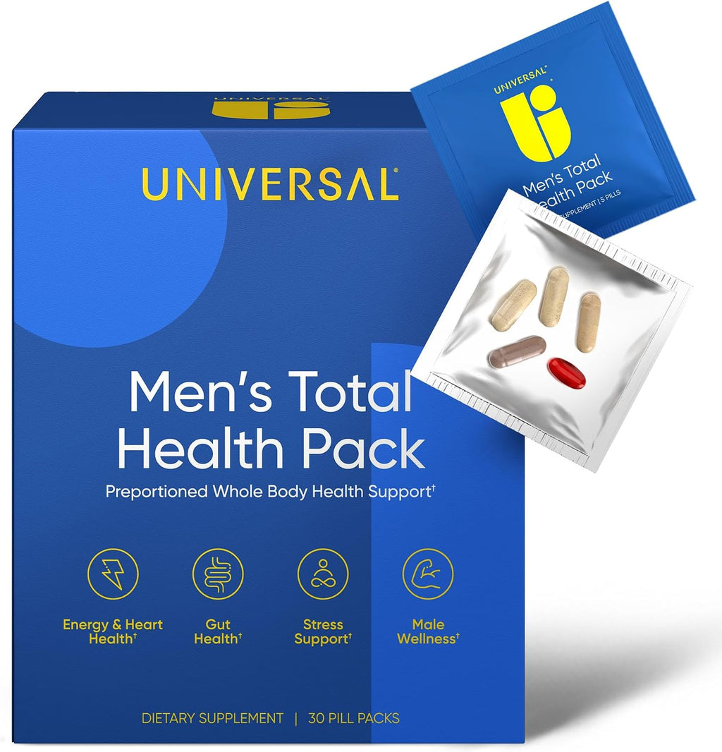 Men's Total Health Daily Vitamin Packs - 22 Essential Minerals & Vitamins for Men, All-in-One Multivitamin Supplement