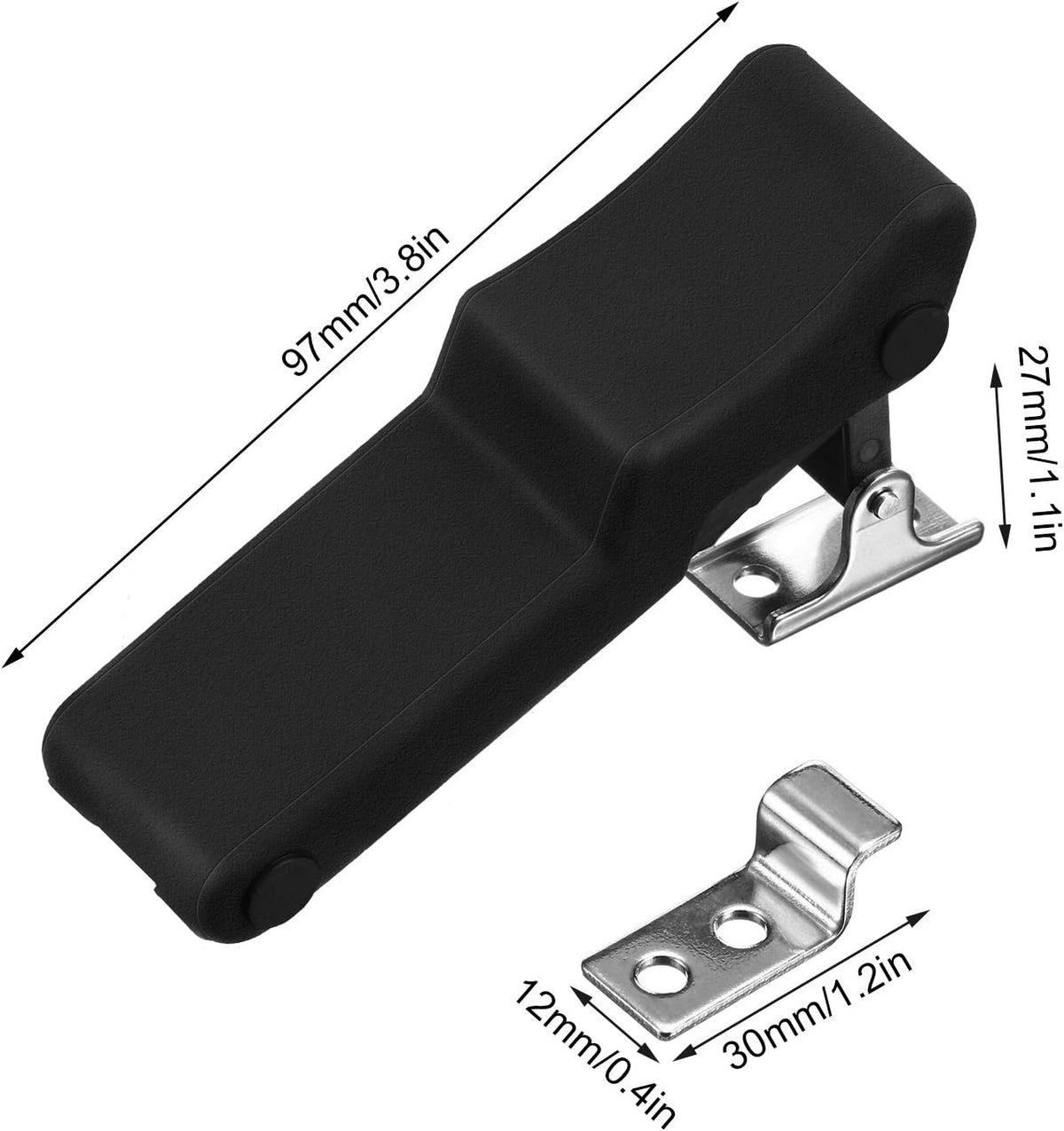 Mudder 2 Pcs Flexible Rubber Draw Latch Boat Hatch Latches