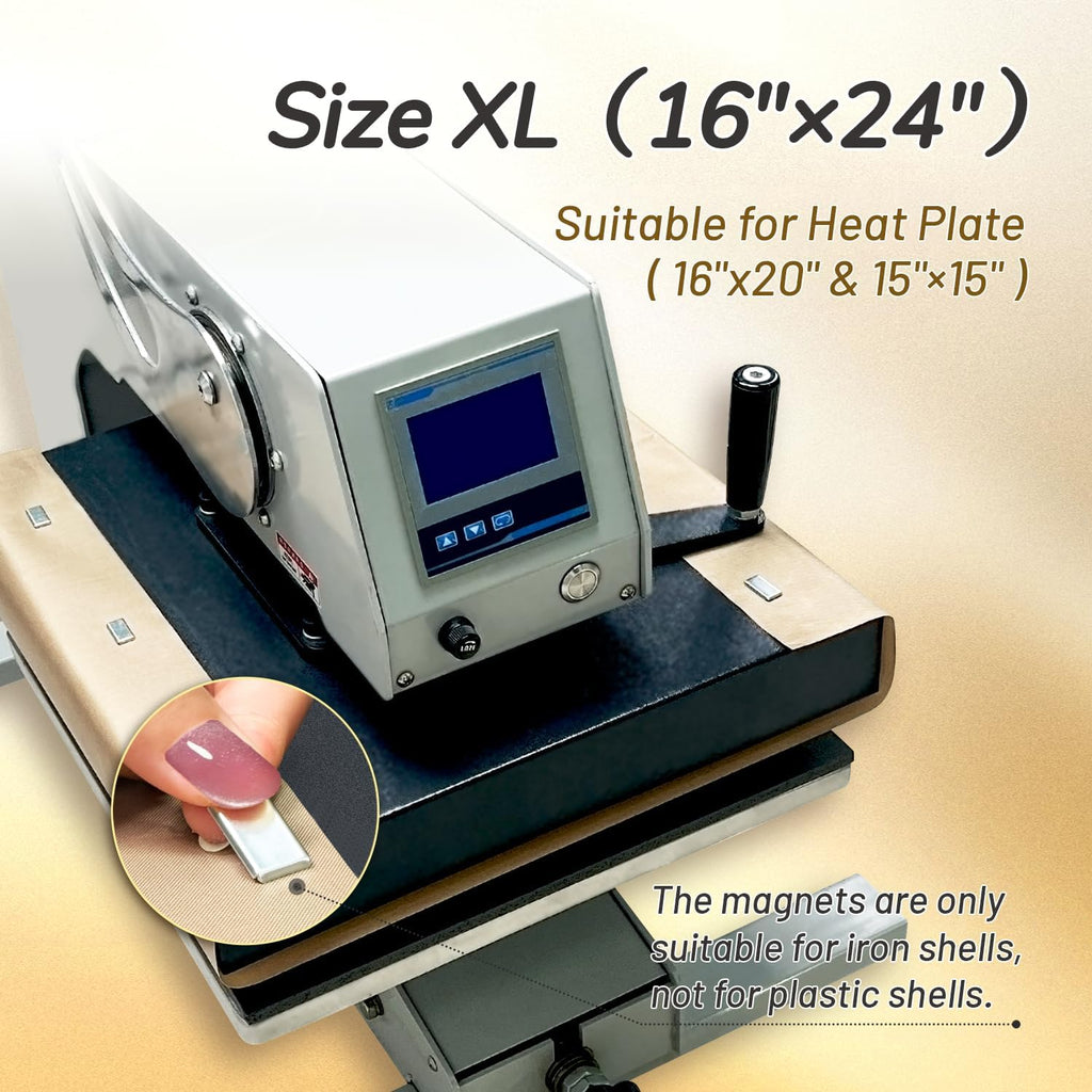 3 PTFE Teflon Sheets, XL 16 x 24" | 6 Magnets for Holding Heat Press, Suitable for iron shell heat press, Reusable