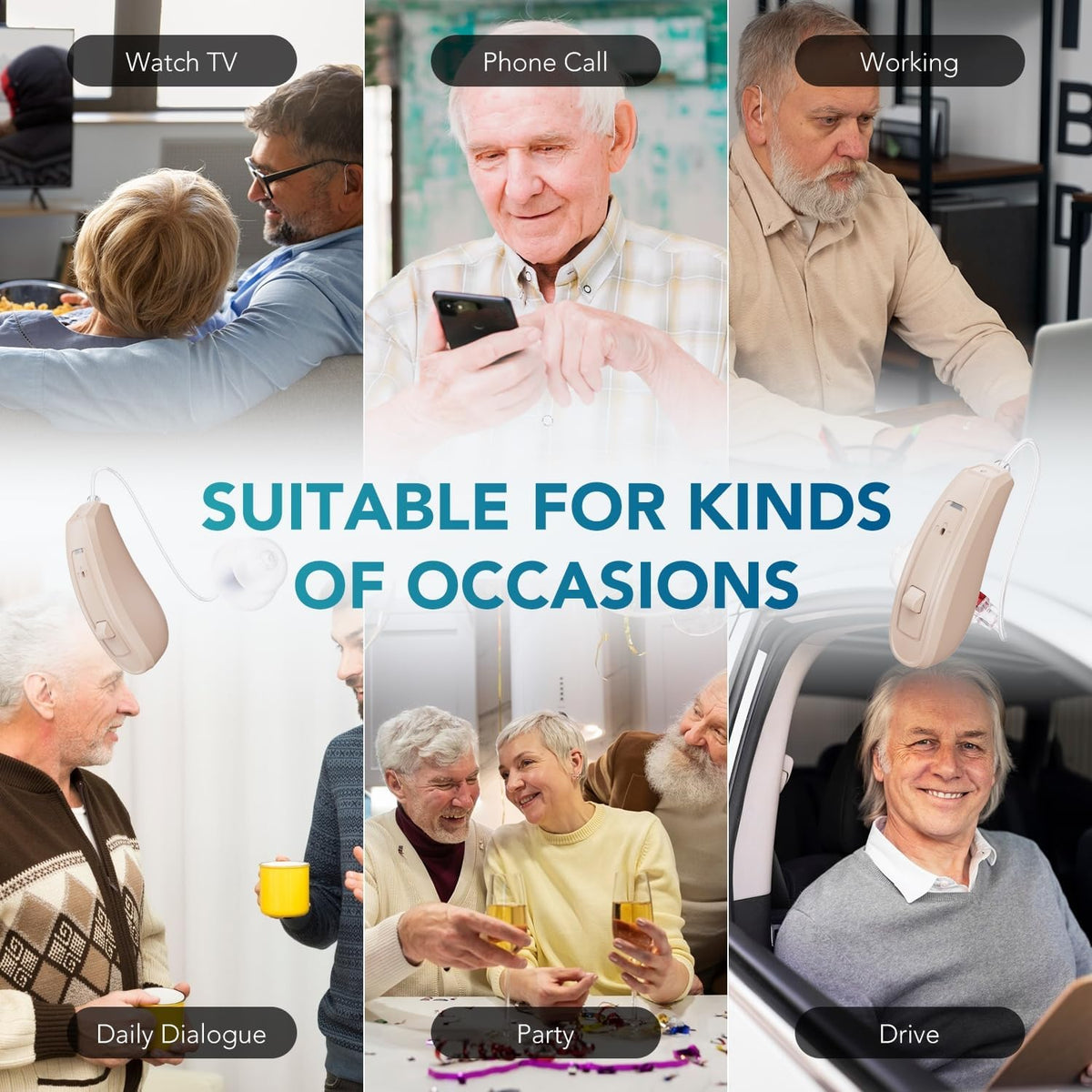 OTC Hearing Aids for Seniors, Rechargeable Hearing Amplifiers Devices