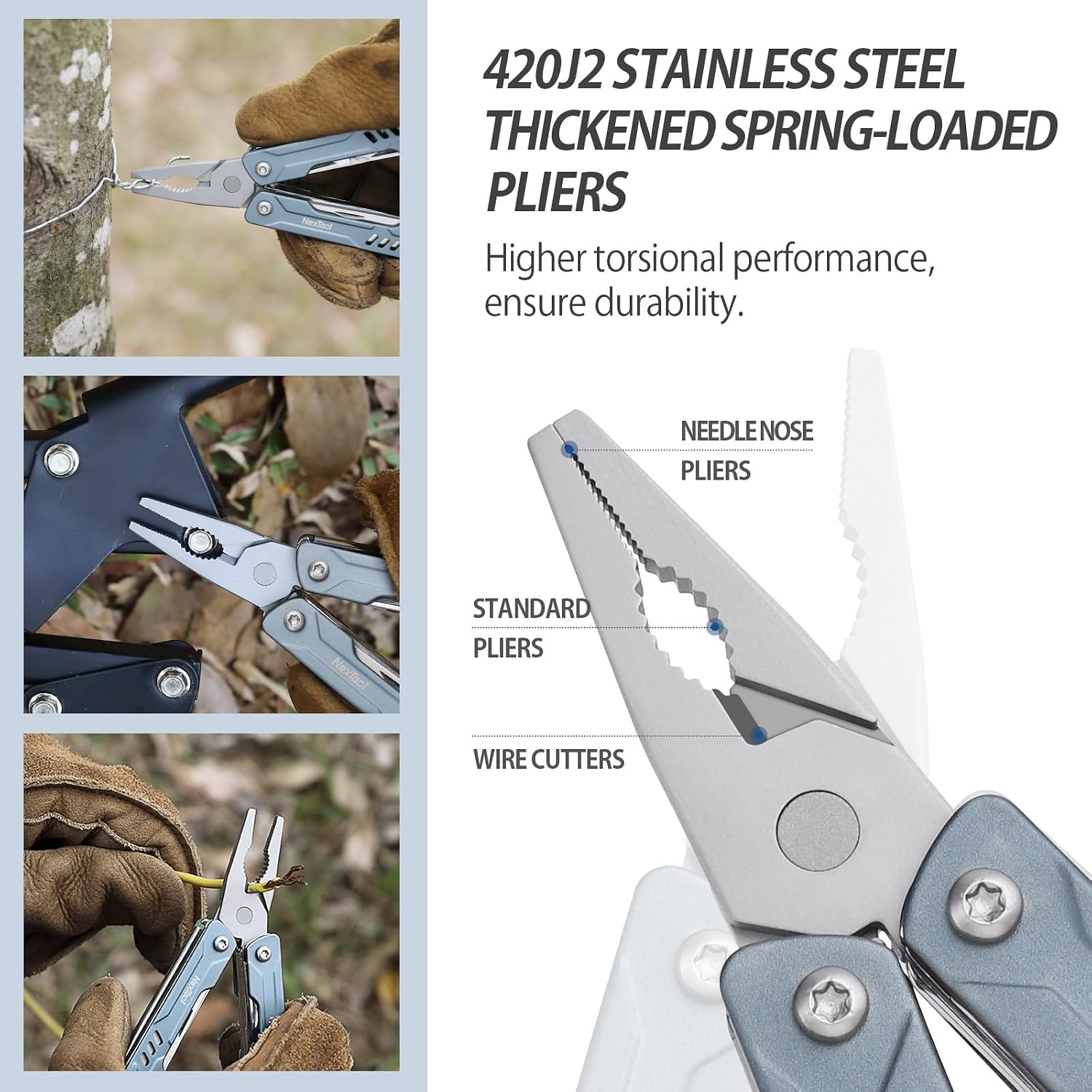Mini Sailor S11 Keychain Multitool, 11-in-1 EDC Pliers (Blue) | Compact Ultra-Sharp Scissors, 5Cr15MoV Blade