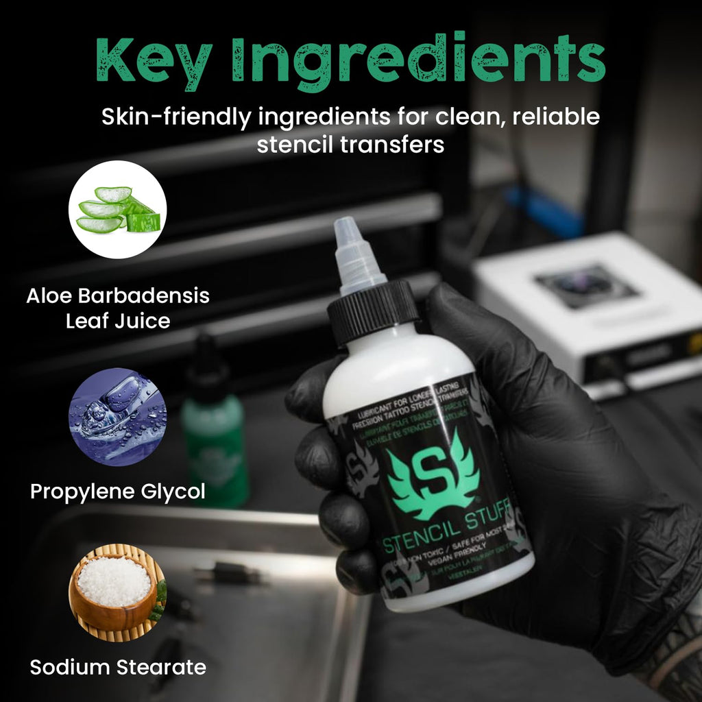 Tattoo Stencil Transfer Gel – 4oz Tattoo Stencil Transfer Solution – Vegan-Friendly Stencil Gel – Fast-Drying and