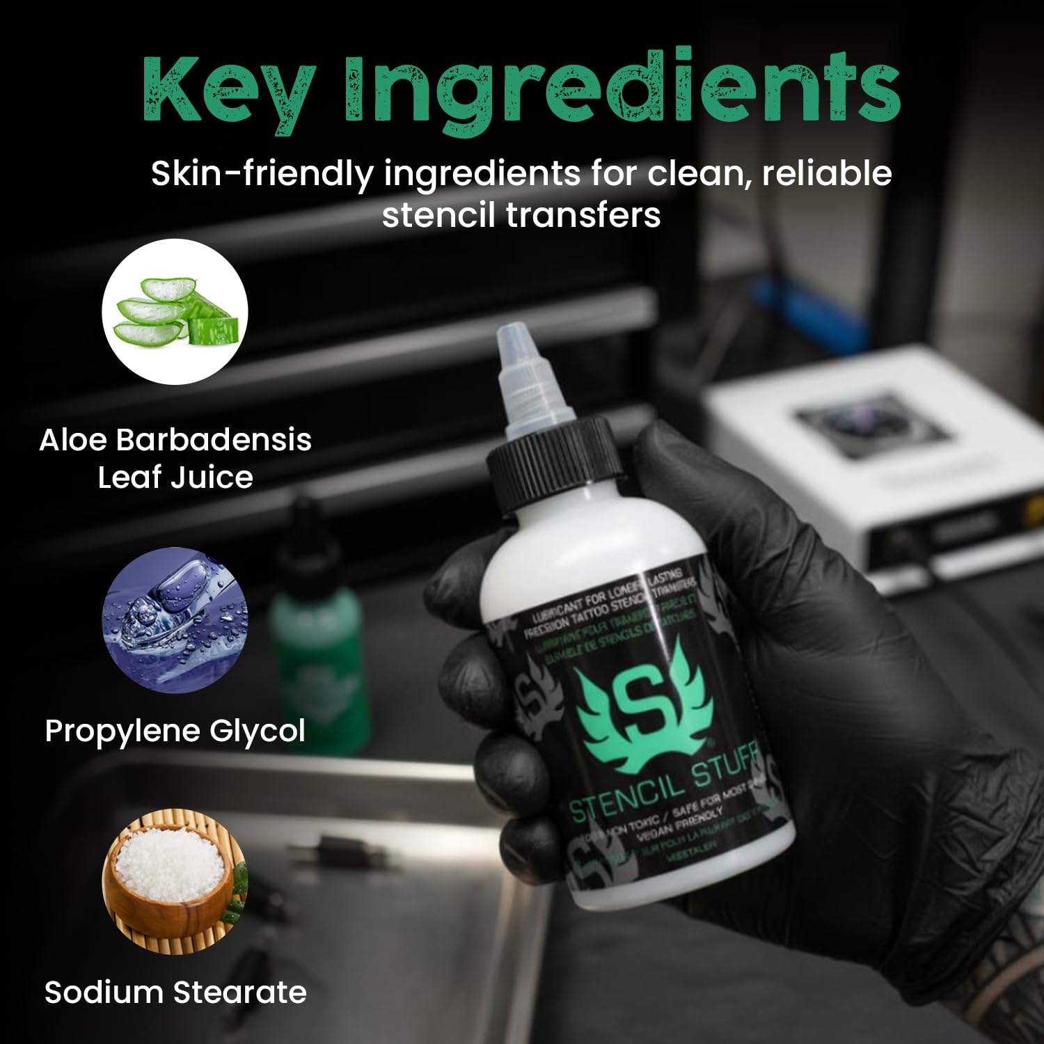 Tattoo Stencil Transfer Gel – 4oz Tattoo Stencil Transfer Solution – Vegan-Friendly Stencil Gel – Fast-Drying and