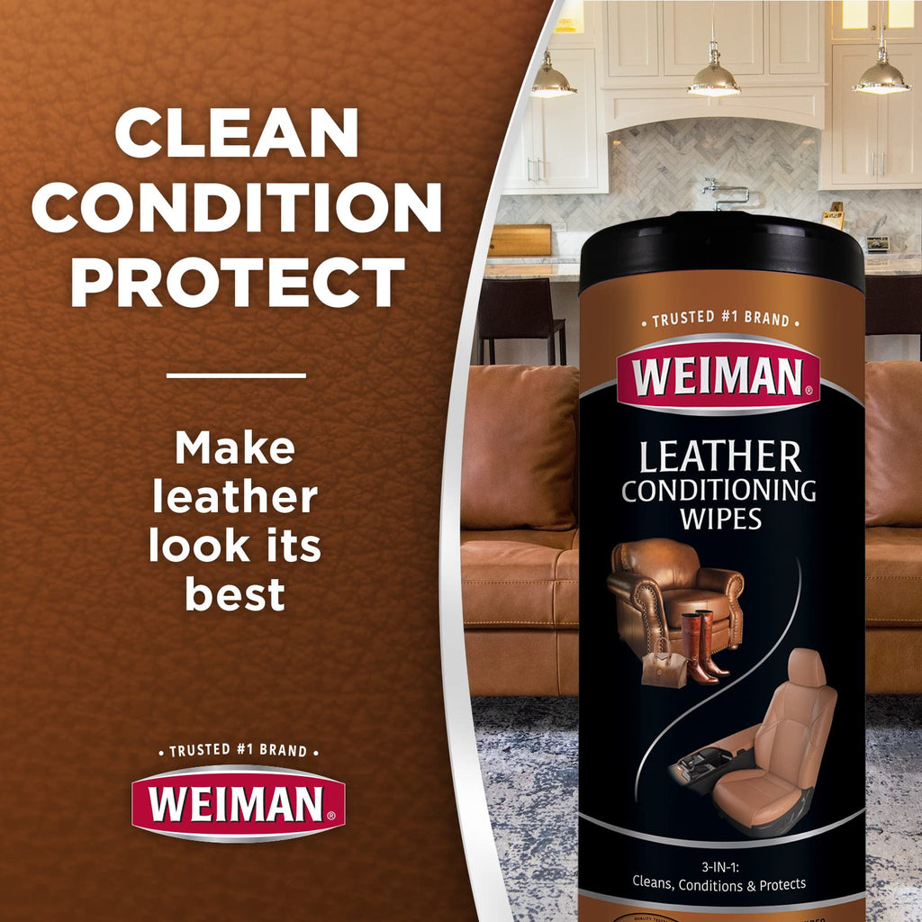 Leather Cleaner, Conditioner & Protector, 4 Pack, Car Interior