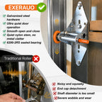 EXERAUO Garage Door Hardware Kit for 7 Ft High Doors, Quiet Nylon Rollers