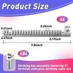 4Set Aluminum Ground Bar Kit with 21 Terminal Positions
