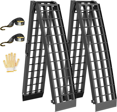 7.5 FT Heavy Duty Aluminum Folding Loading Ramp for Pickup Trucks, 3000 lbs Capacity Truck Loading Ramps for