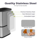 16 Gallon / 60L Kitchen Trash Can, Motion Sensor Trash Bin with Lid