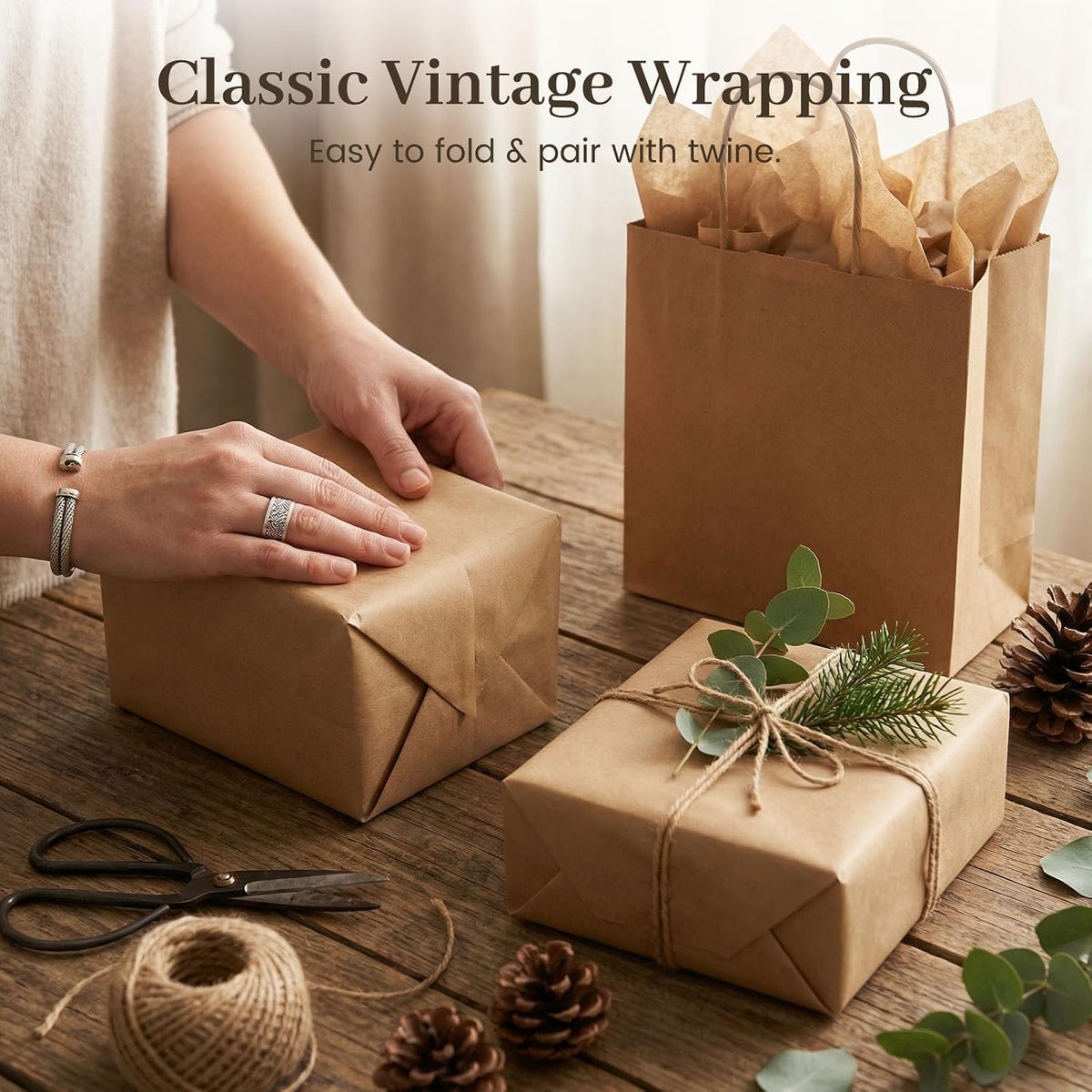 Brown Tissue Paper 120 Sheets, 20 X 14 inch for Gift Bags DIY Crafts
