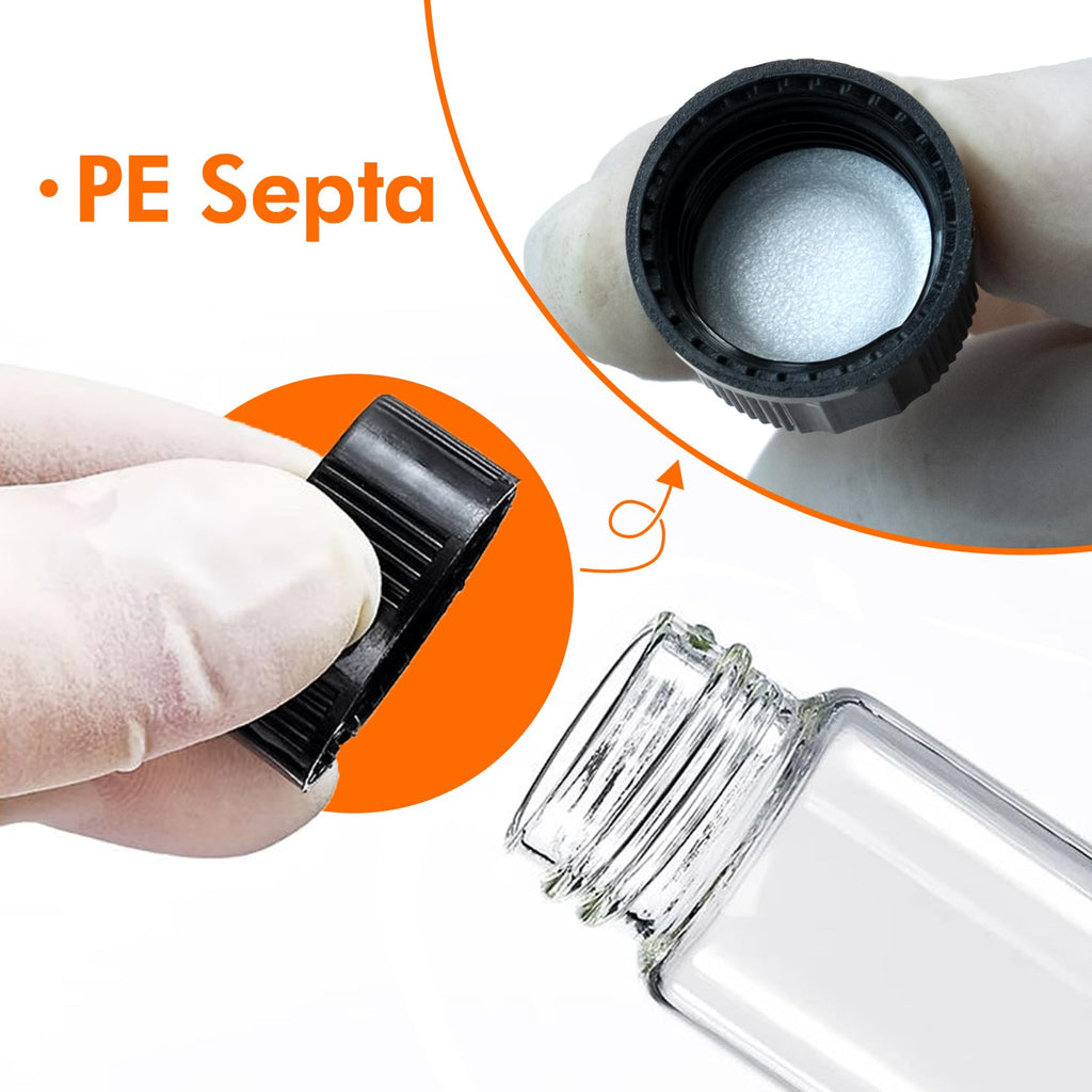 100 PCS 20ML Clear Small Liquid Sample Glass Vials with Screw Caps