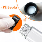 100 PCS 20ML Clear Small Liquid Sample Glass Vials with Screw Caps