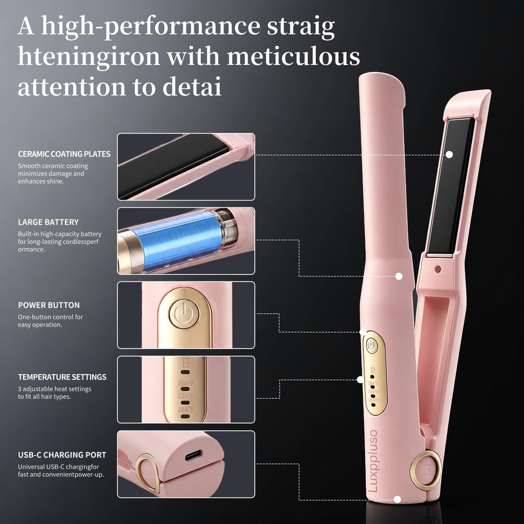 Cordless Hair Straightener and Curler 2 in 1