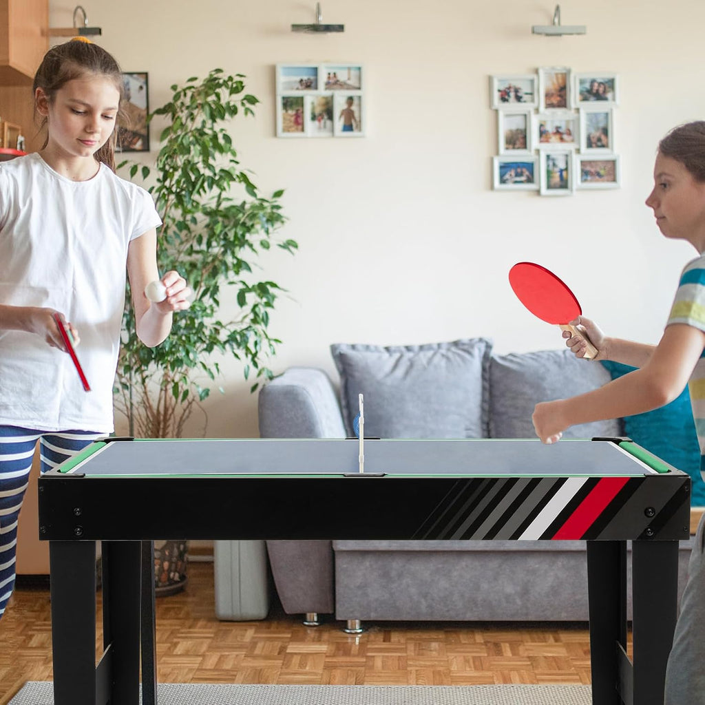 10-in-1 Multi Game Table, Combo Game Table Set w/Hockey, Foosball Pool Ping-Pong Chess Cards Checkers Bowling