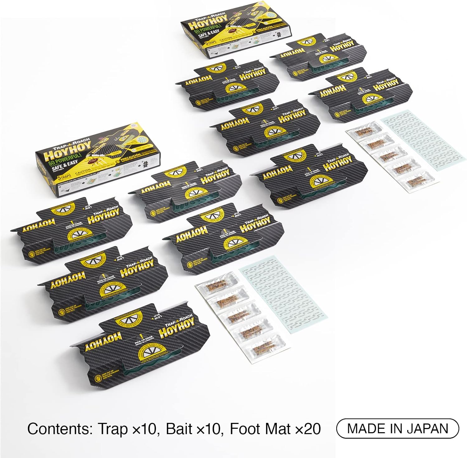 Trap A Roach - 10 Traps [2 Pack] Baited Glue Traps, Great for Home with Kids & Pets Indoor, Sticky Pest Control Trap