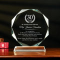 Personalized Employee Appreciation Crystal Award - Engraved Gift for Employee Recognition or Retirement - Custom 6"