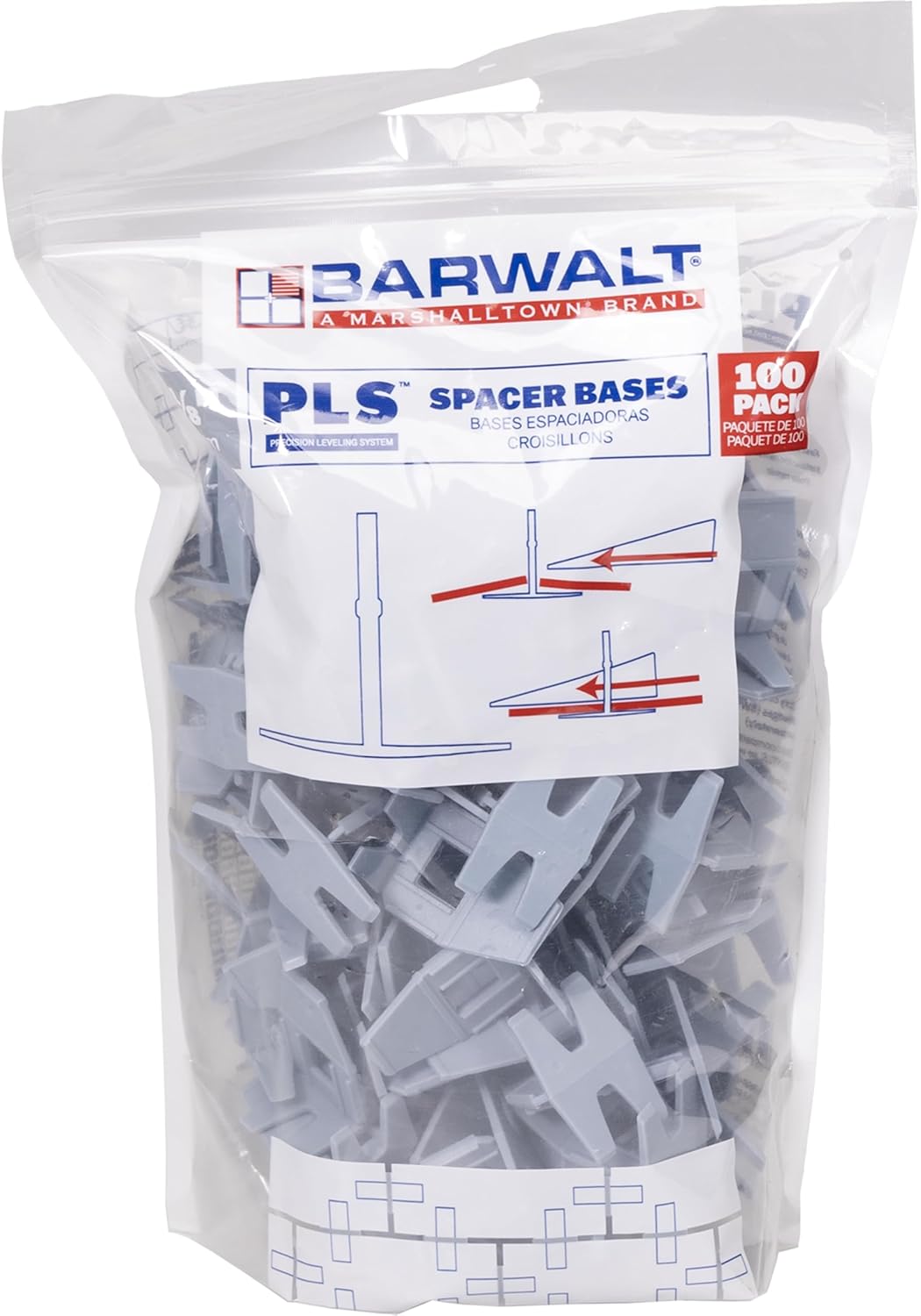 PLS 1/8 Inch Tile Leveling System | Spacer bases and clips deliver flawless no-lippage tile alignment, wedges sold