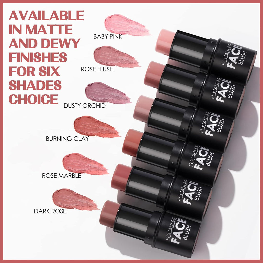 Cream Blush Makeup,Buildable Blush Stick for Cheeks,Matte and Dewy Finish,Long Wearing,Easy Application,Lightweight
