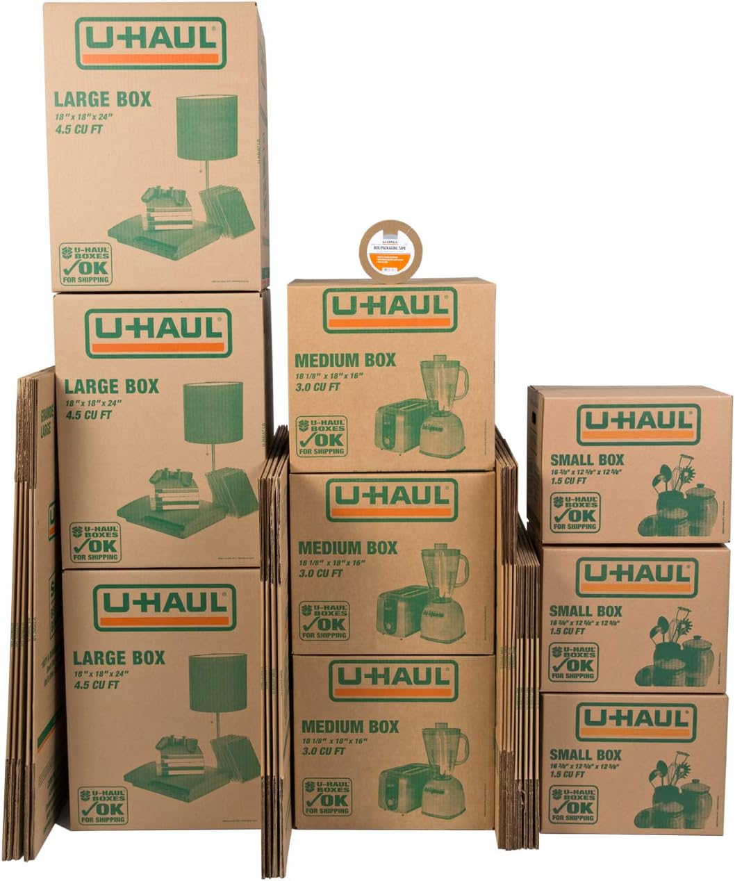 Moving Box Variety Pack 10 Small, 10 Medium, and 5 Large Boxes - Suitable for Moving, Packing, Shipping, and Storage