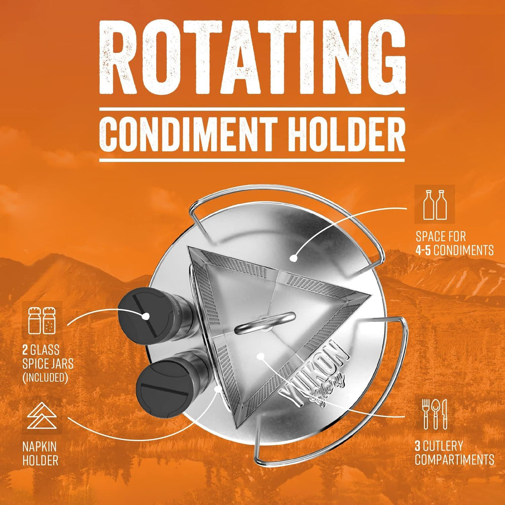 Rotating Condiment Caddy, Stainless, 360-Degree