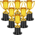 Mini Trophies, 6 Pack Gold Trophy Award, Plastic Trophies for Kids, 4 Inch Trophy Cups, Award Trophies for Party