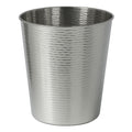 Remi 2.1 Gal Textured Steel Wastebasket, Polished Steel