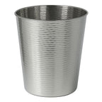 Remi 2.1 Gal Textured Steel Wastebasket, Polished Steel